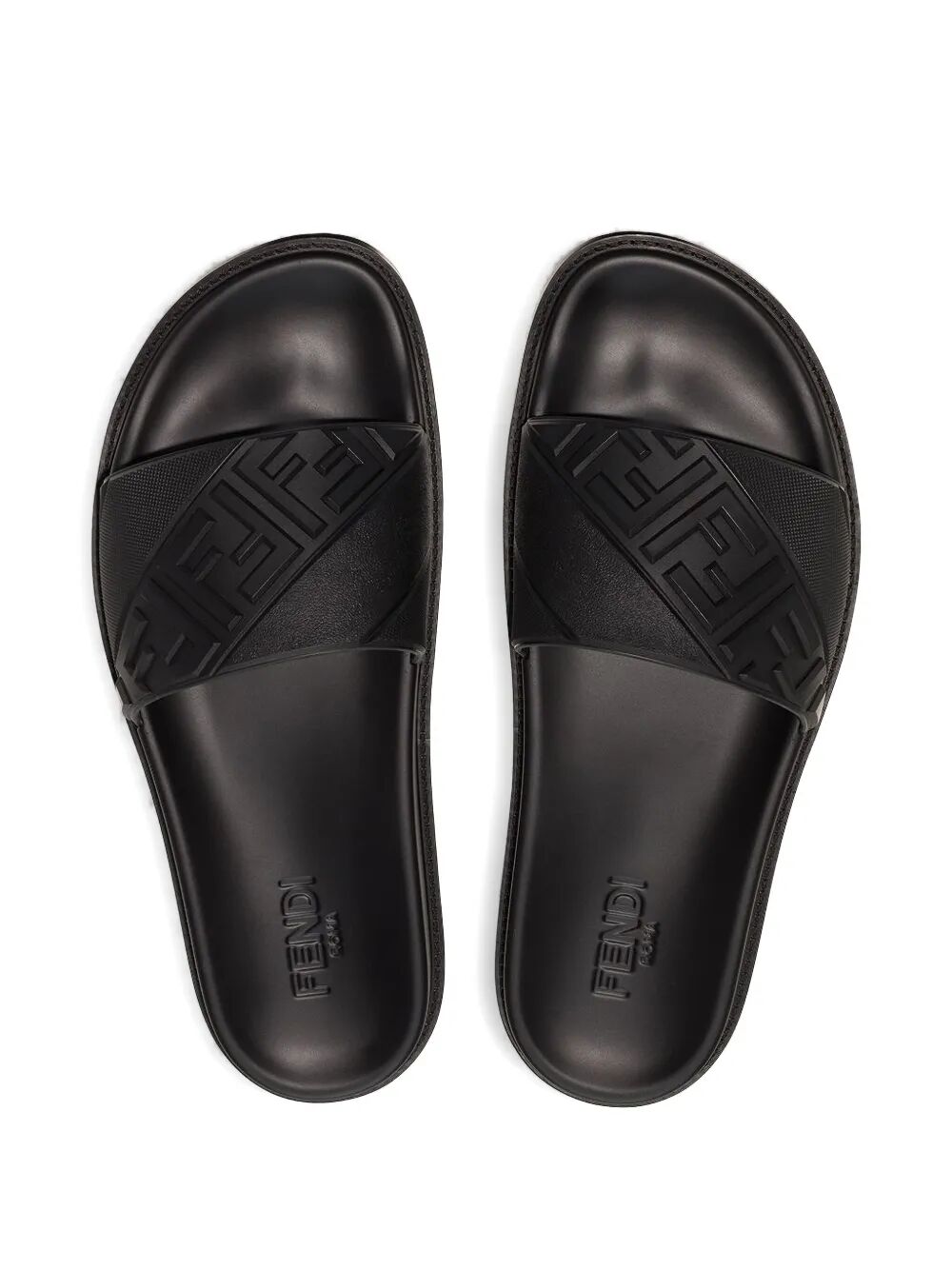 FENDI High Strap Slide Sandals with Embossed FF Motif for Men - Banlieue91 -