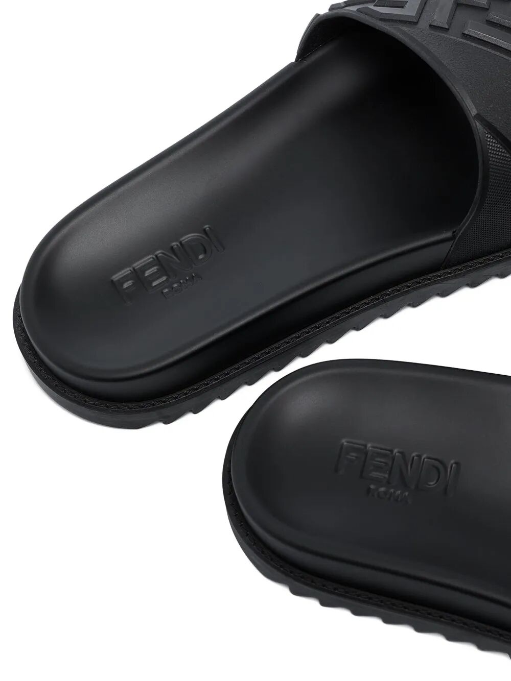 FENDI High Strap Slide Sandals with Embossed FF Motif for Men - Banlieue91 -