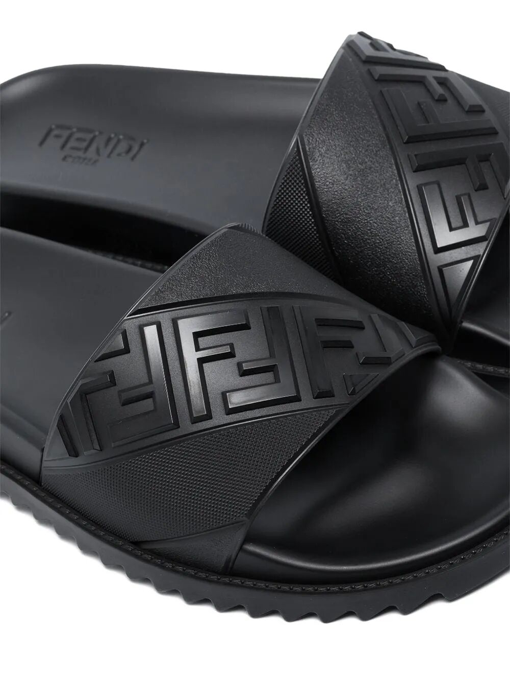 FENDI High Strap Slide Sandals with Embossed FF Motif for Men - Banlieue91 -