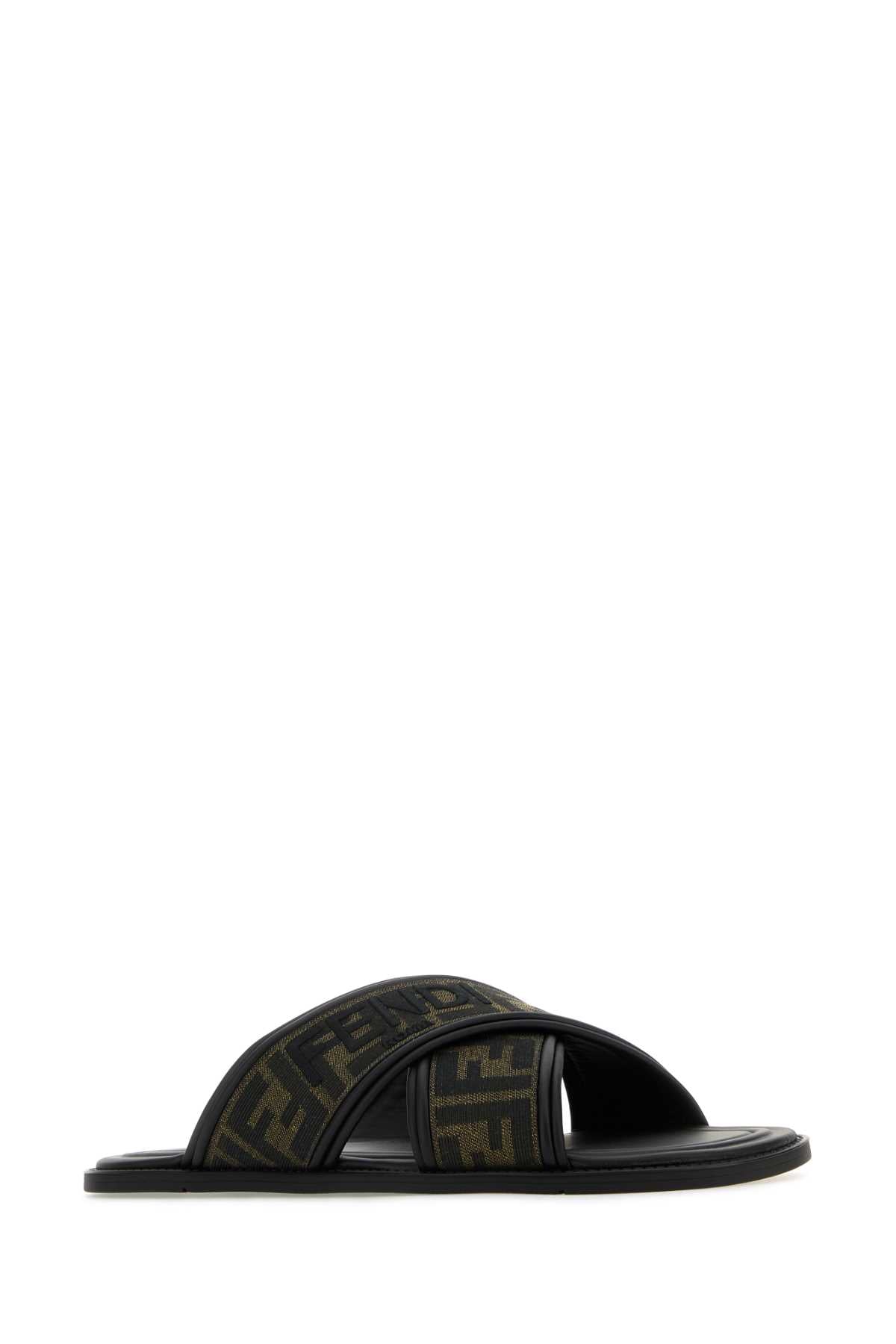 FENDI Embroidered Canvas Fussbett Slippers for Men - Banlieue91 -