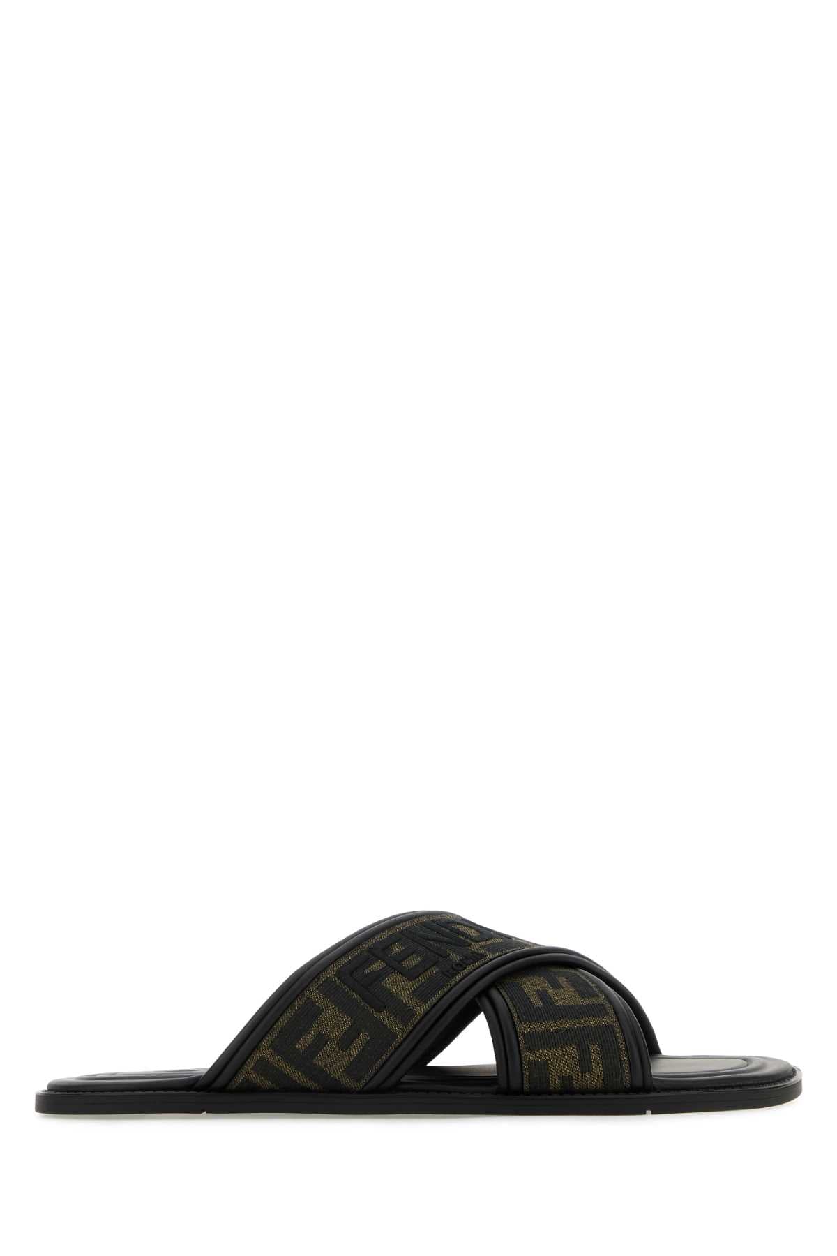 FENDI Embroidered Canvas Fussbett Slippers for Men - Banlieue91 -