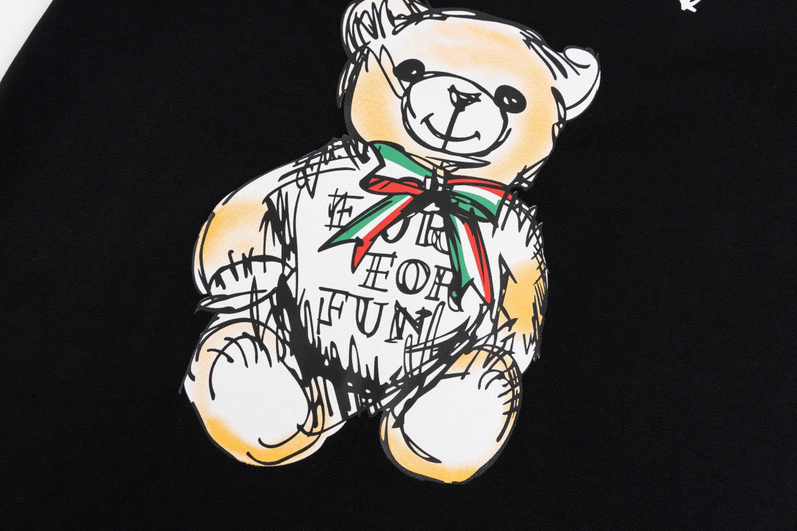 Moschino Teddy Bear T-Shirt Without Collar 'Black' - Banlieue91