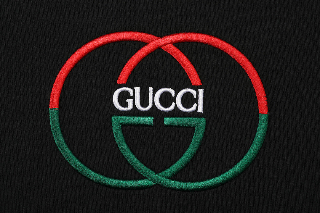 Side view of Gucci T-Shirt Without Collar 'Black', highlighting the relaxed fit and premium cotton material.