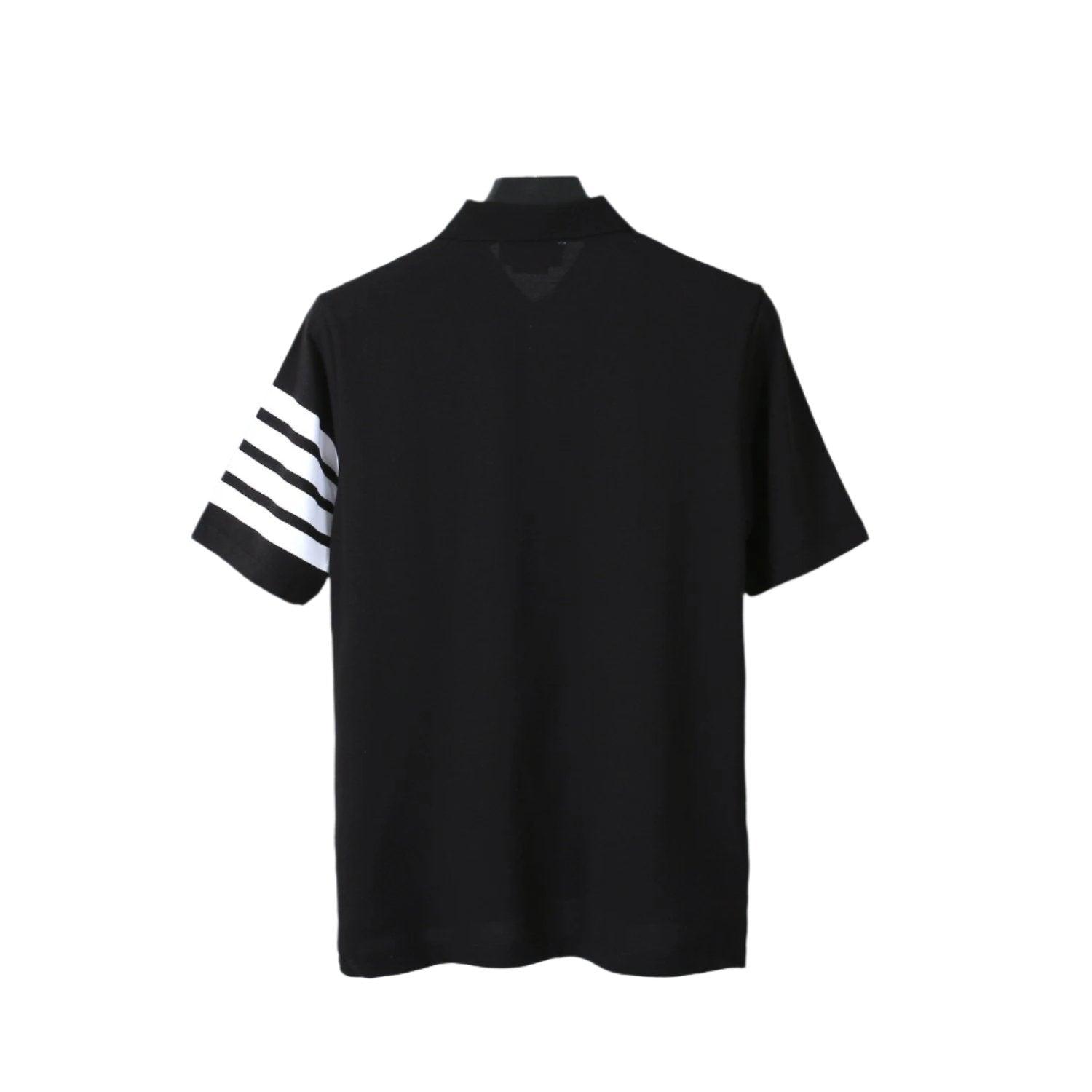 Thom Browne Black T-Shirt with Collar - Banlieue91