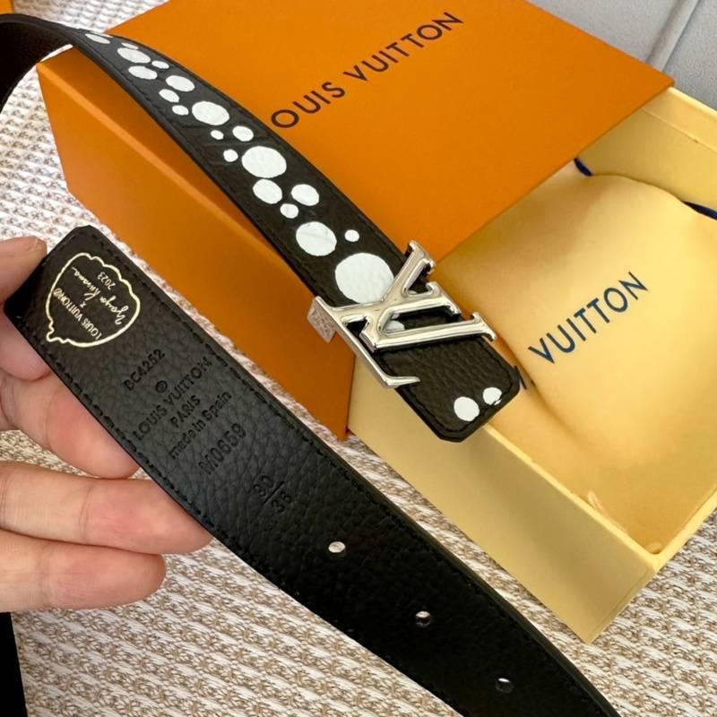 Louis Vuitton x Yayoi Kusama LV Initiales Reversible Infinity Dots Belt Black/White - Banlieue91