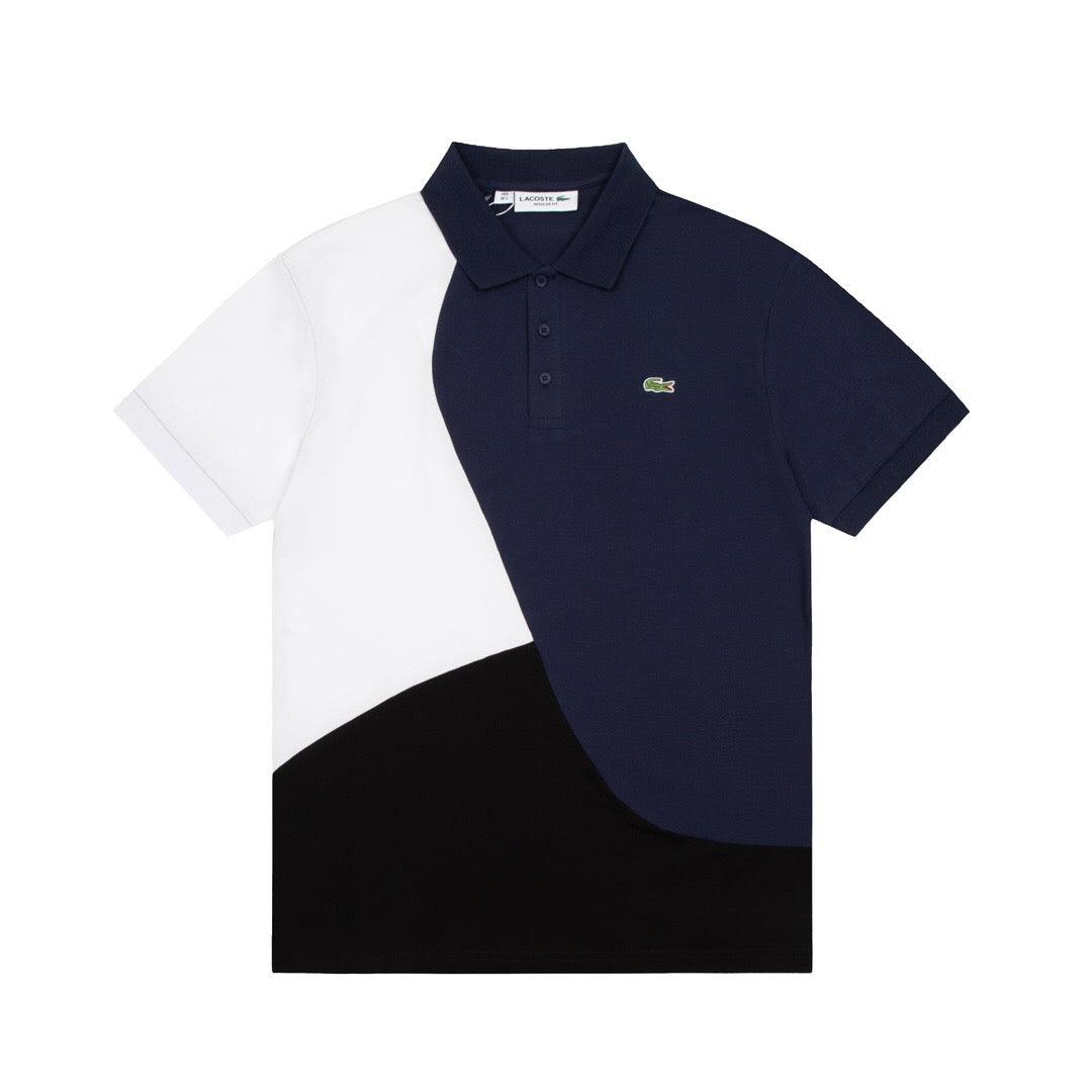 Lacoste T-Shirt with Collar 'White-Black-Blue' - Banlieue91