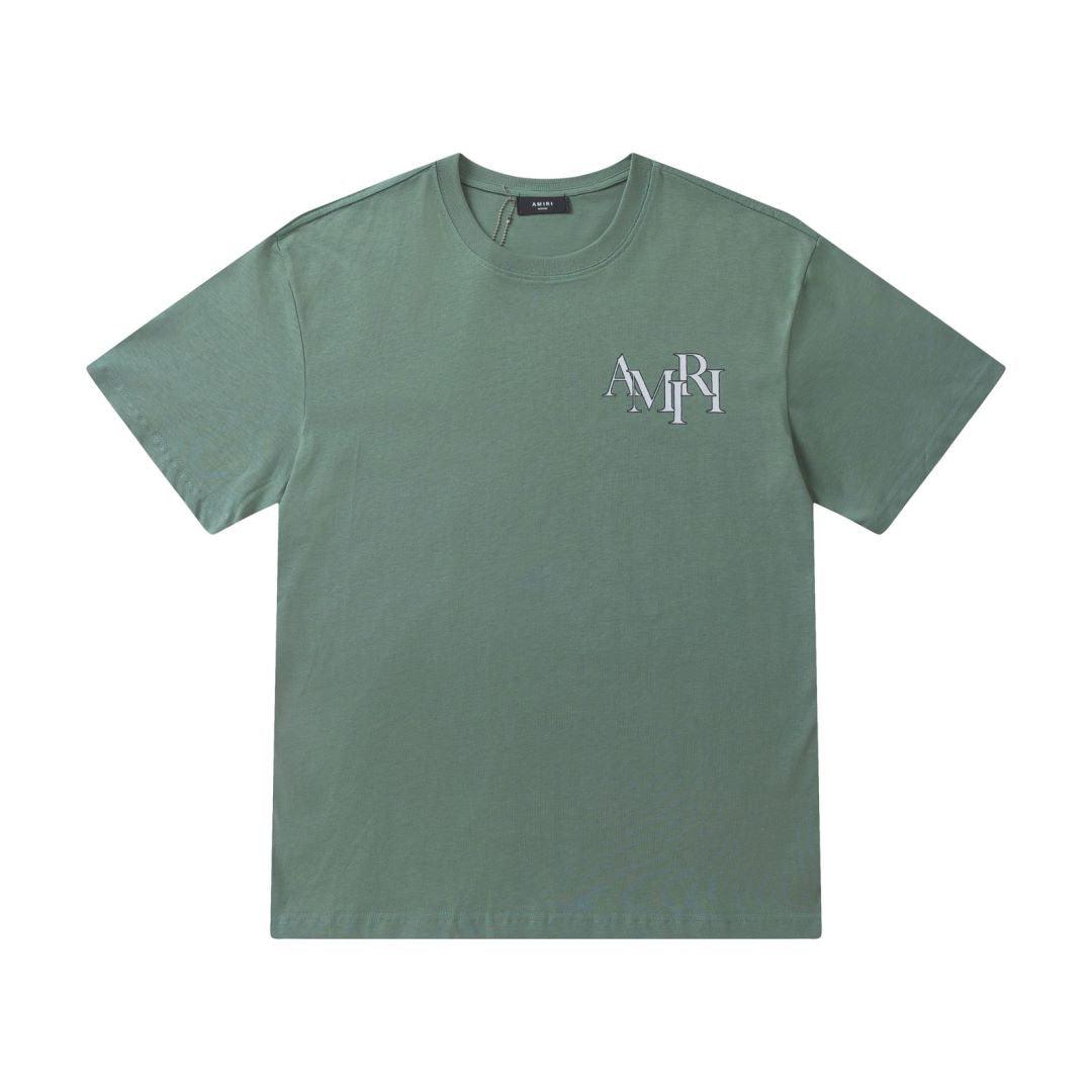 Amiri Green T-Shirt Without Collar - Banlieue91