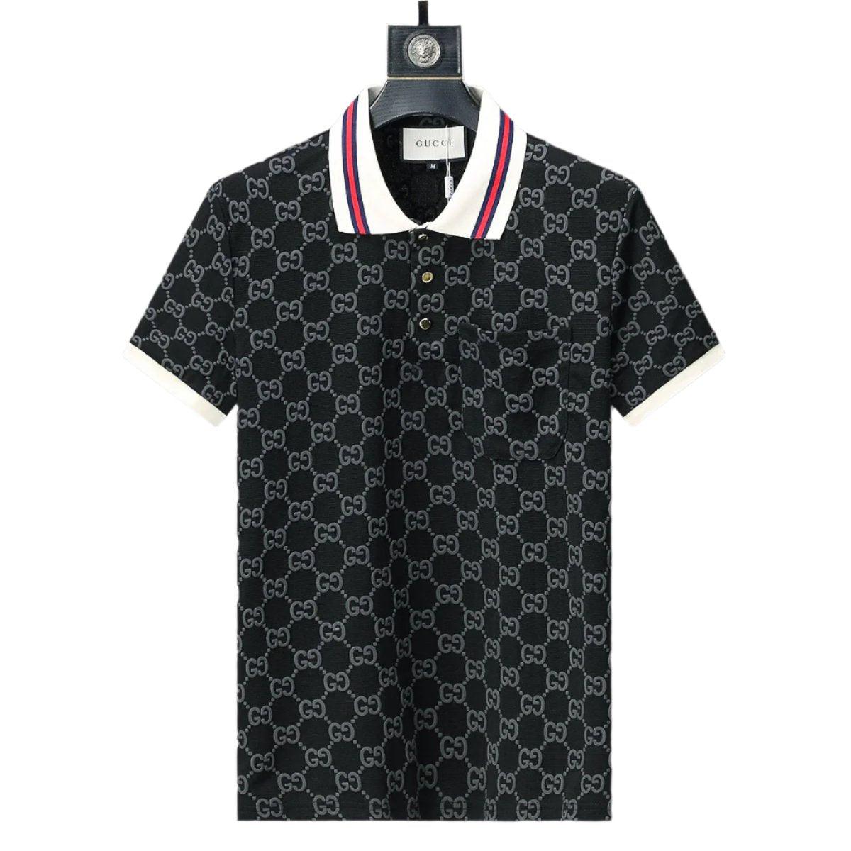 Gucci Black T-shirt with a collar - Banlieue91