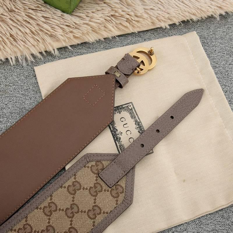 Gucci GG-buckle canvas Women belt 'Brown' - Banlieue91