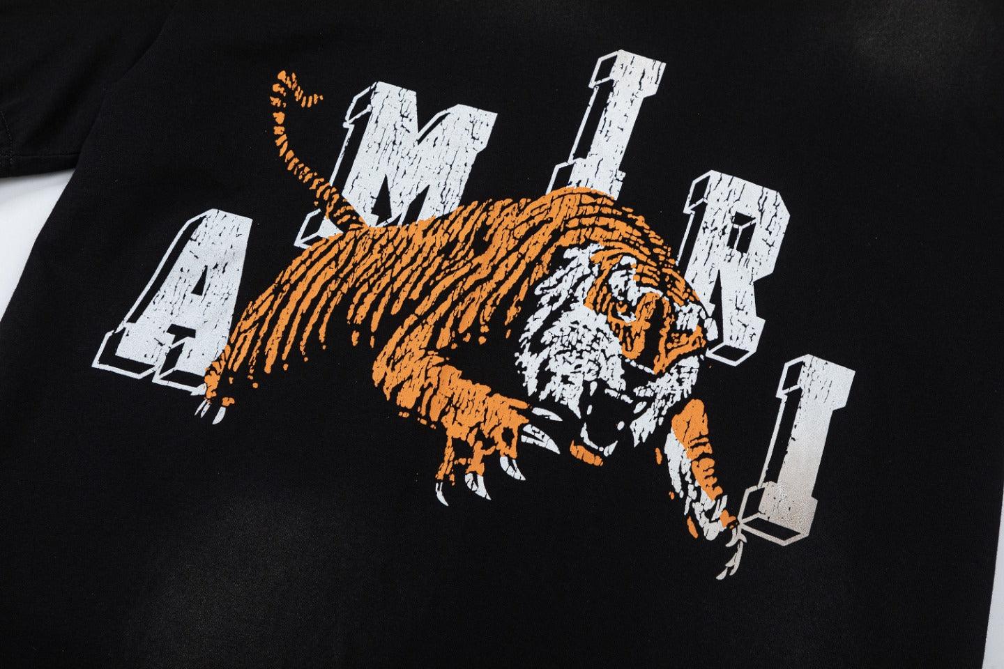 Amiri Lion Black T-Shirt Without Collar - Banlieue91