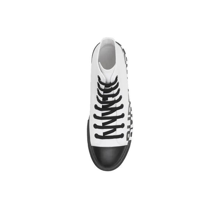 Burberry Slip-Resistant High-Top Canvas Shoes Black White - Banlieue91 -