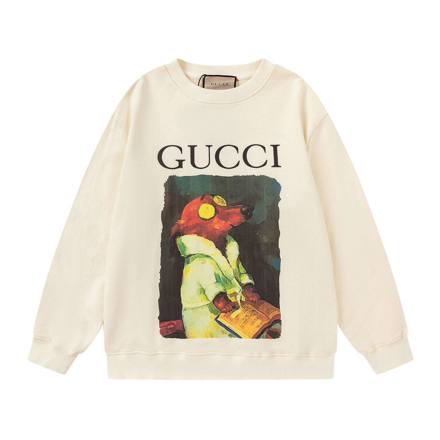 GUCCI Beige Cotton Jersey Sweatshirt New & Authentic