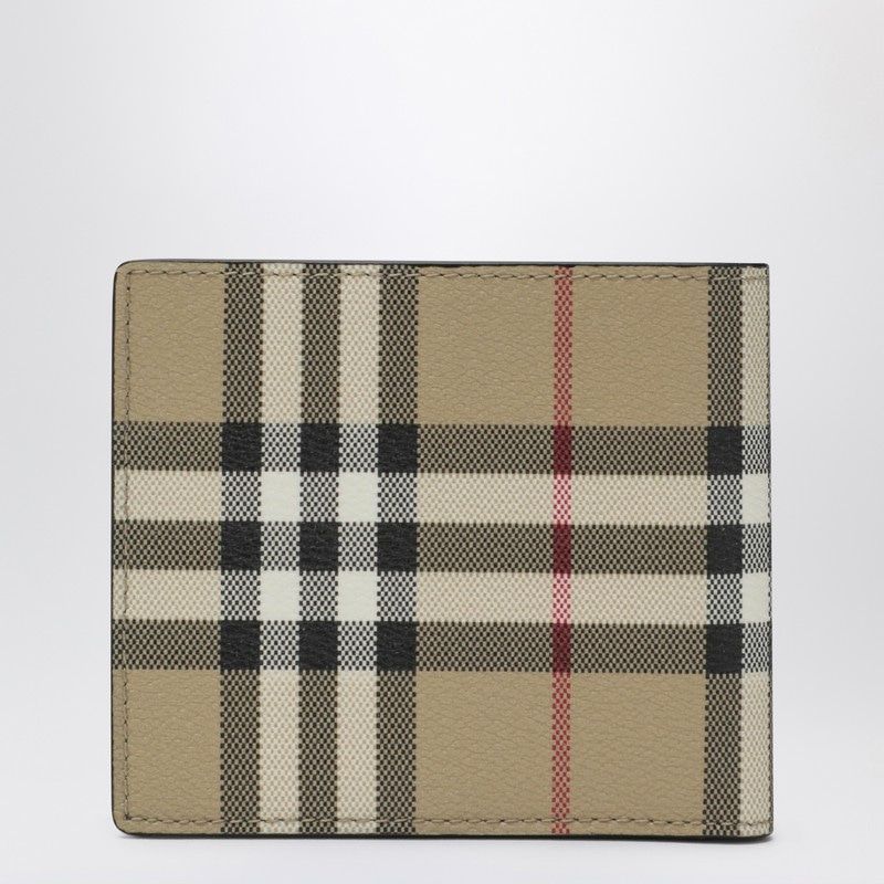 BURBERRY Check Pattern Bifold Wallet - Banlieue91 -