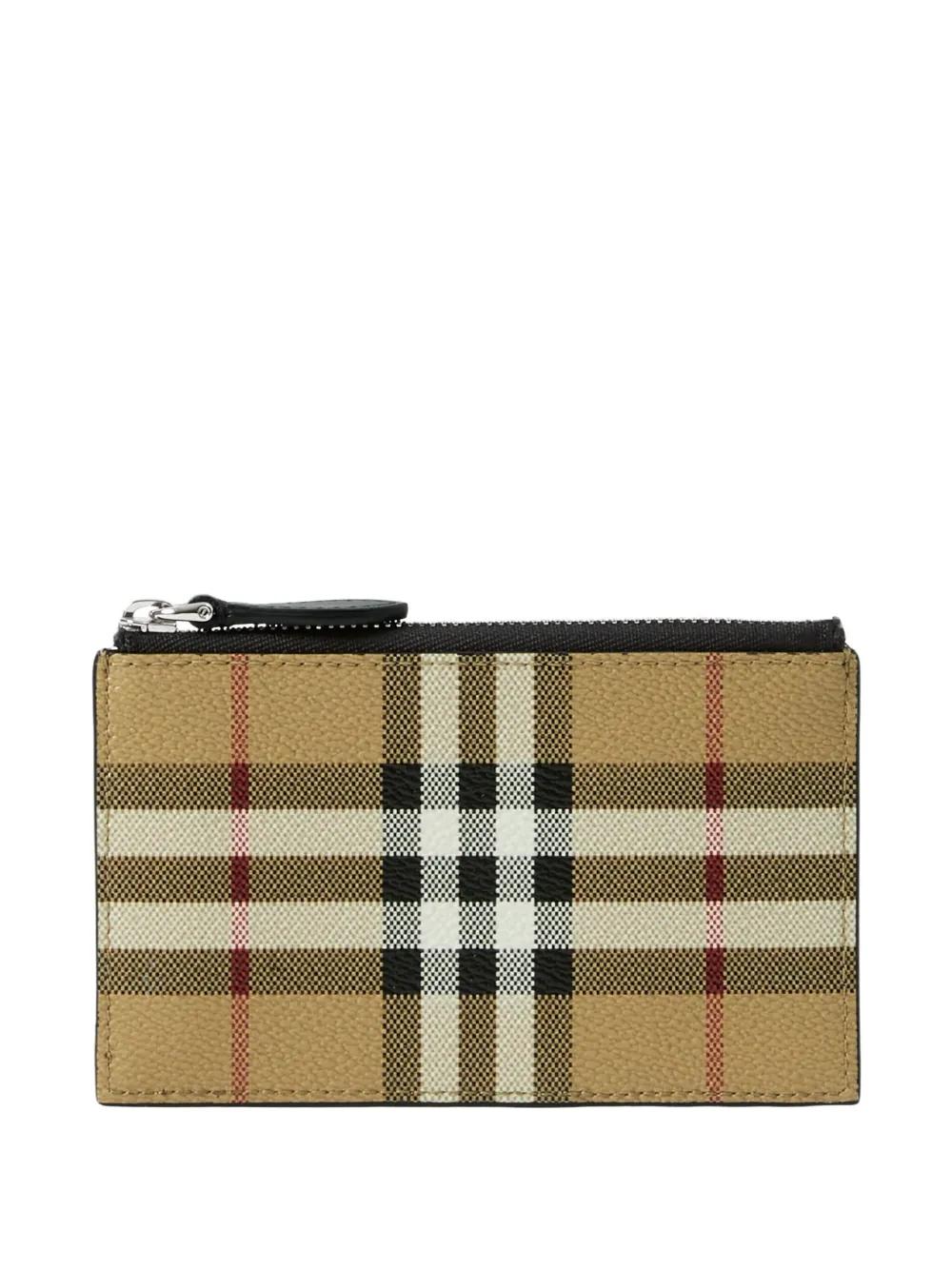 BURBERRY Mini Check Credit Card Holder with Zipper - Banlieue91 -
