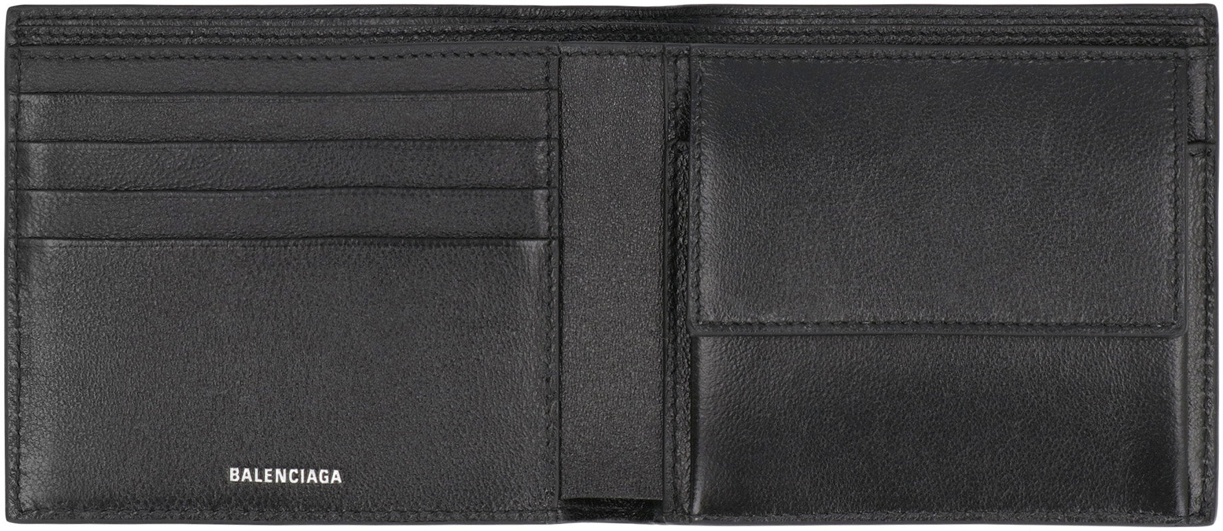BALENCIAGA Mini Bifold Wallet with Logo Print - Banlieue91 -