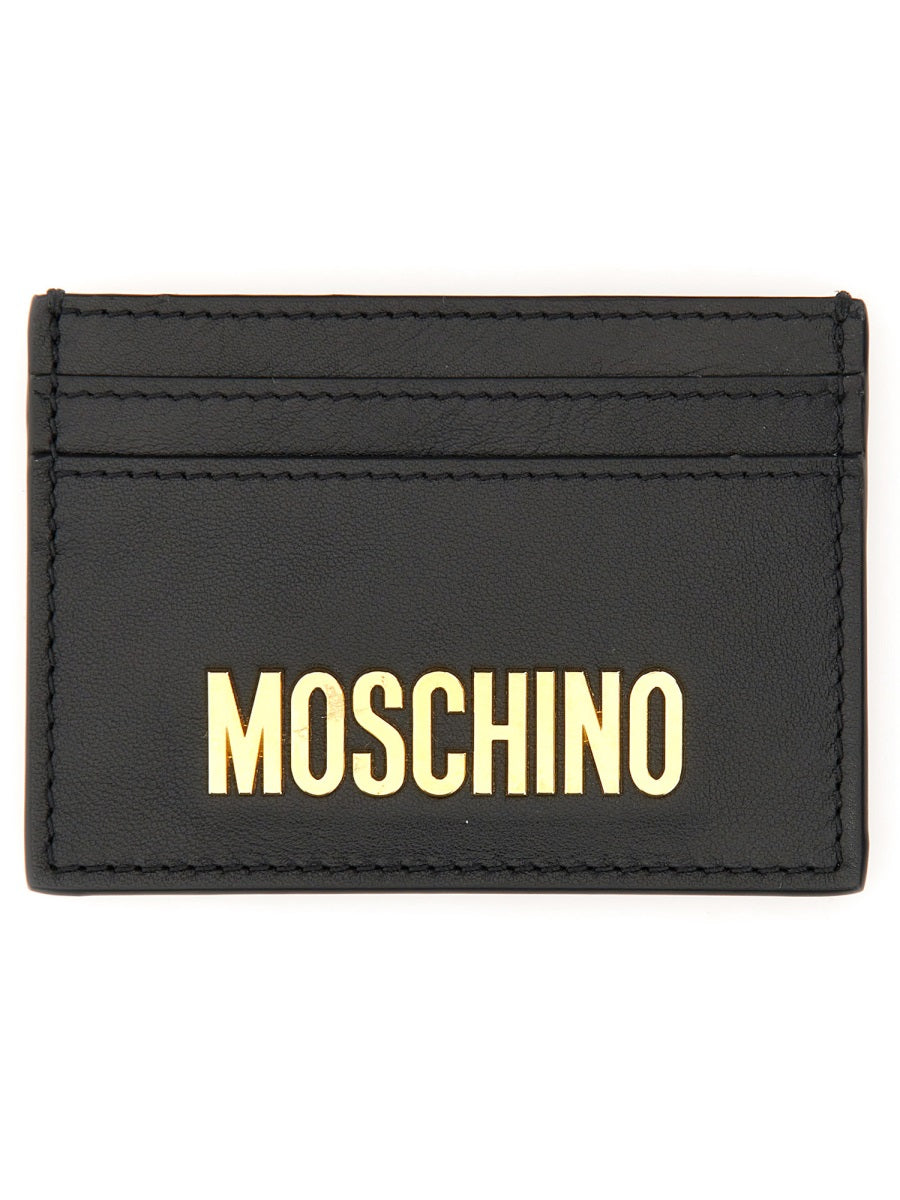 MOSCHINO COUTURE Mini Couture Card Holder with Logo - Dimensions: H 7 CM X L 10 CM - Banlieue91 -