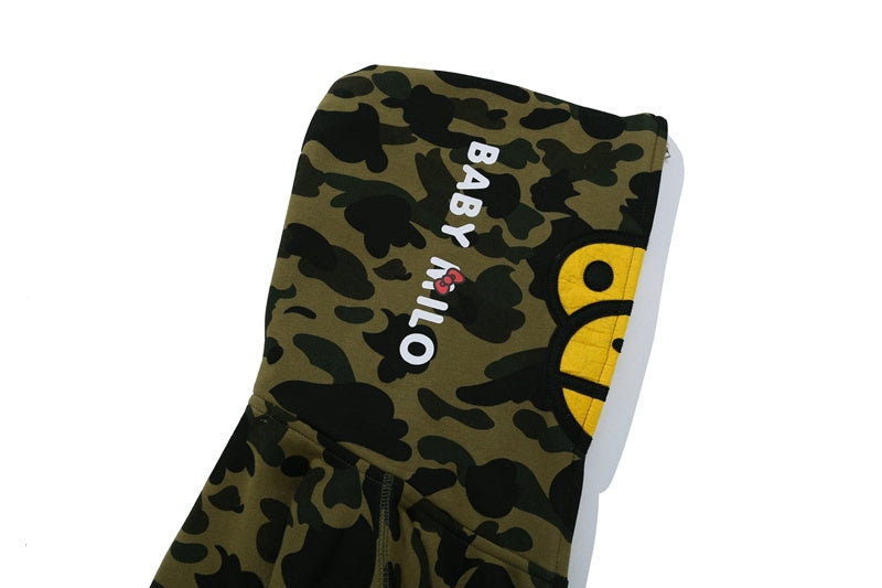 BAPE Sanrio Milo Hello Kitty Split Face 1st Camo Full Zip Hoodie A Bathing Ape Green - Banlieue91