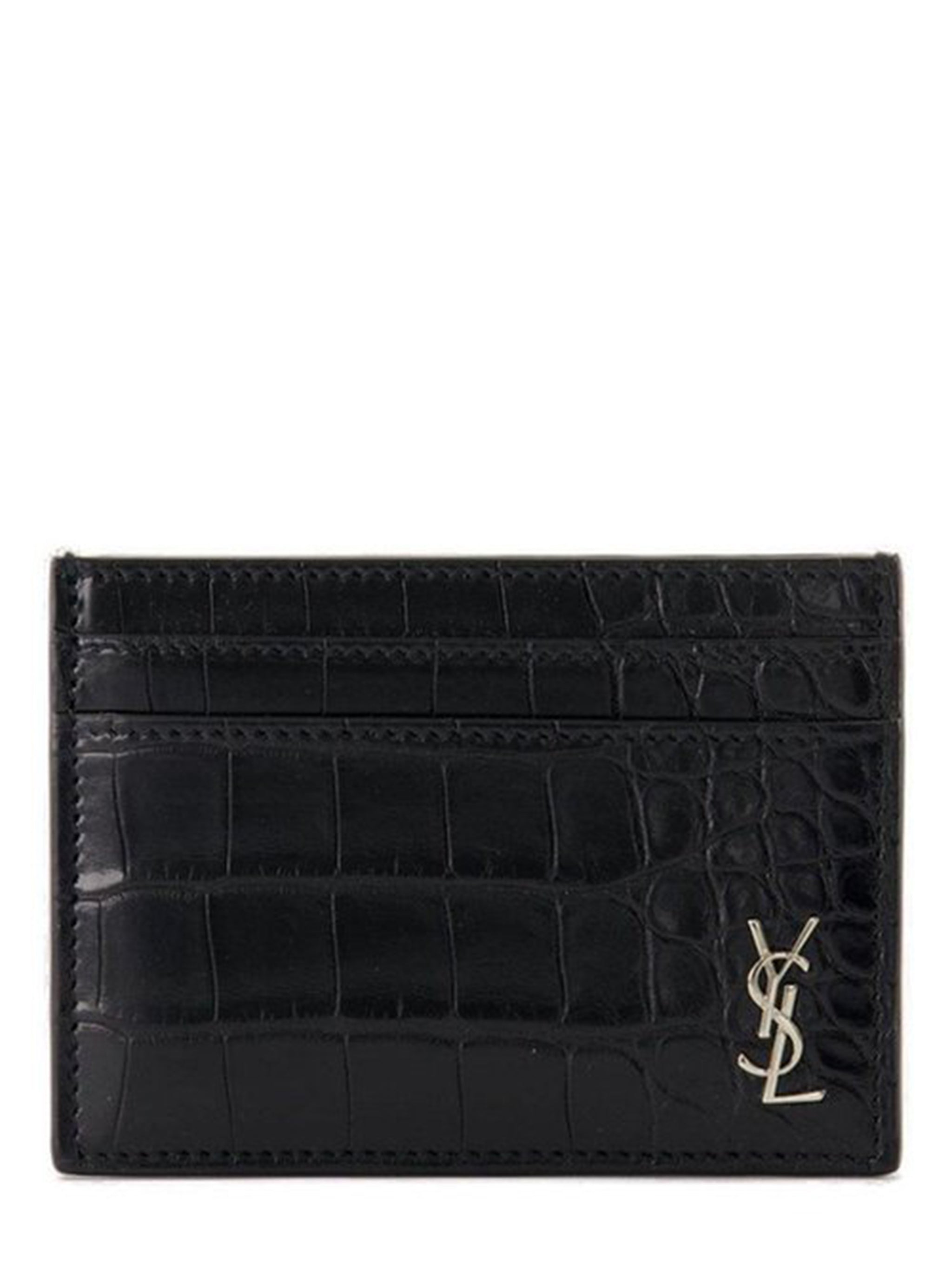 SAINT LAURENT Mini Alligator Leather Card Holder - Banlieue91 -