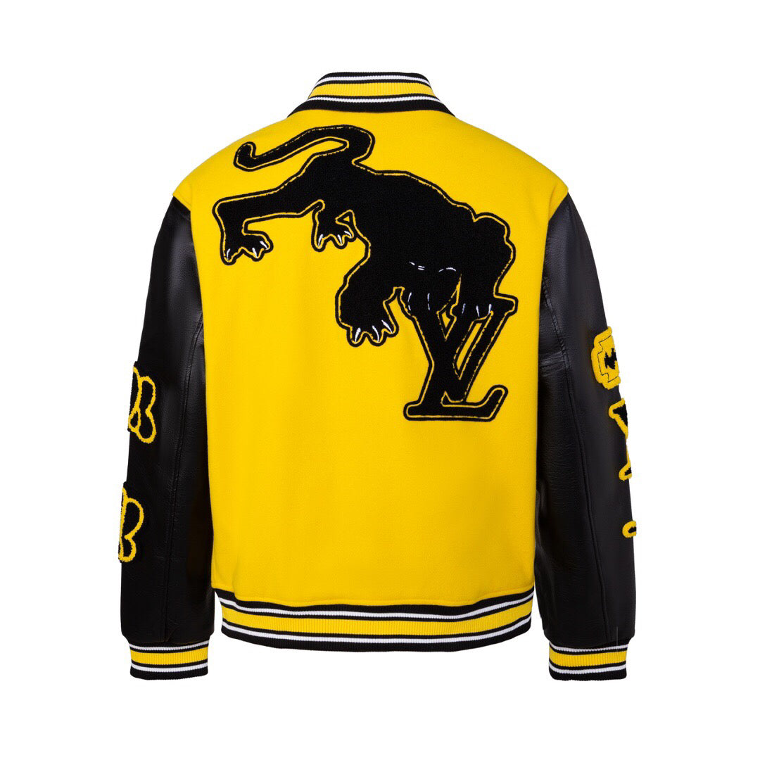 Louis Vuitton Black & Yellow Varsity Jacket - Banlieue91