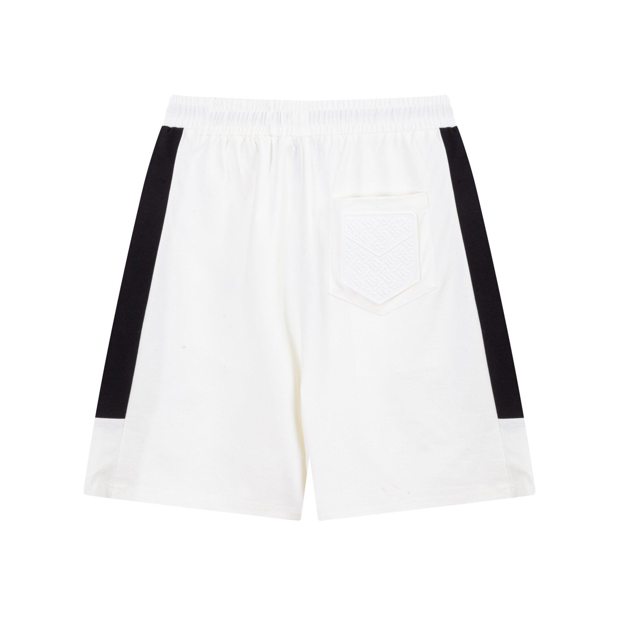 Burberry Men's Striped Cotton Knit Basketball Shorts 'White/Black' - Banlieue91