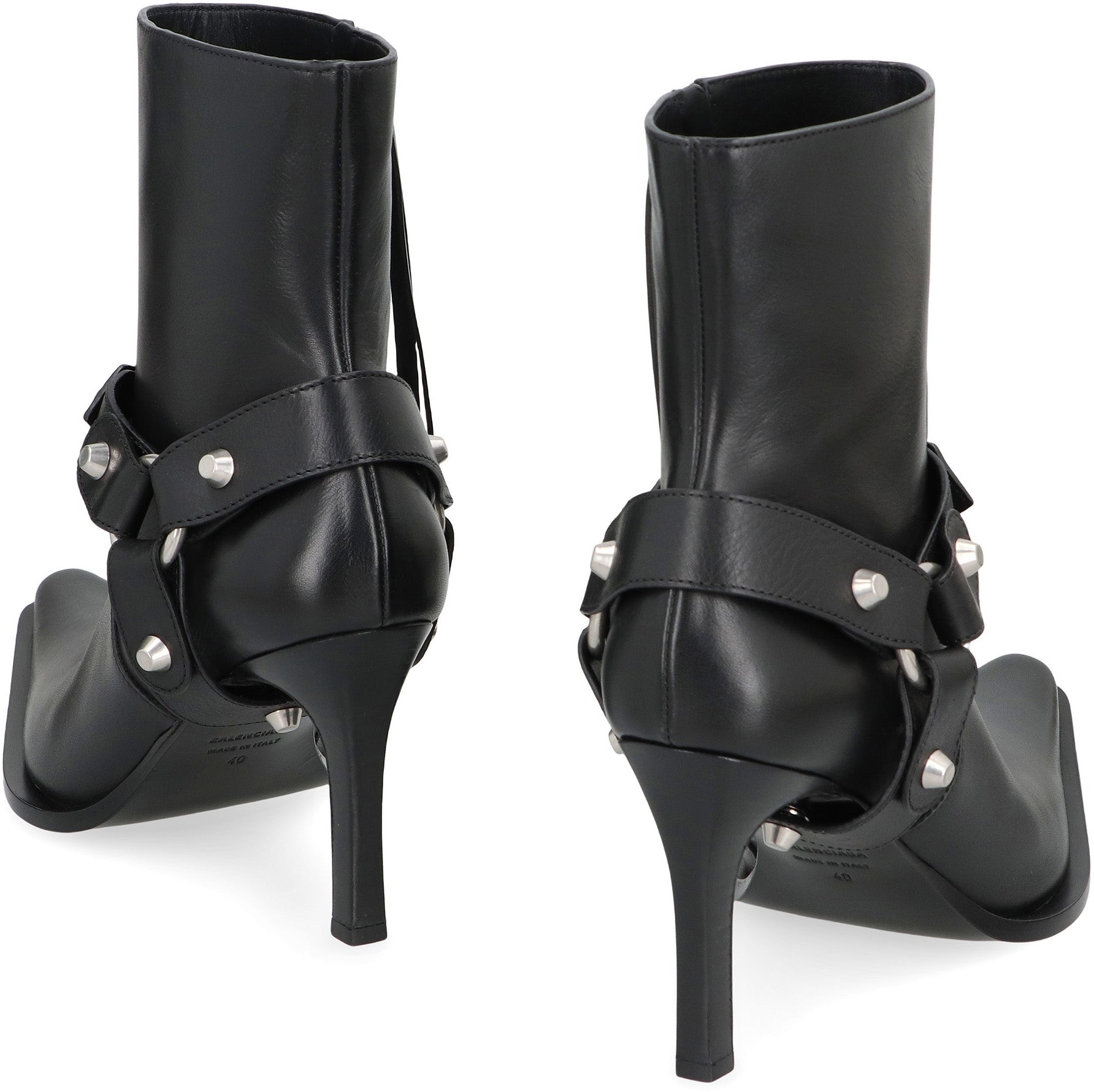 BALENCIAGA City Boots in Leather - 9cm Heel Height - Banlieue91 -