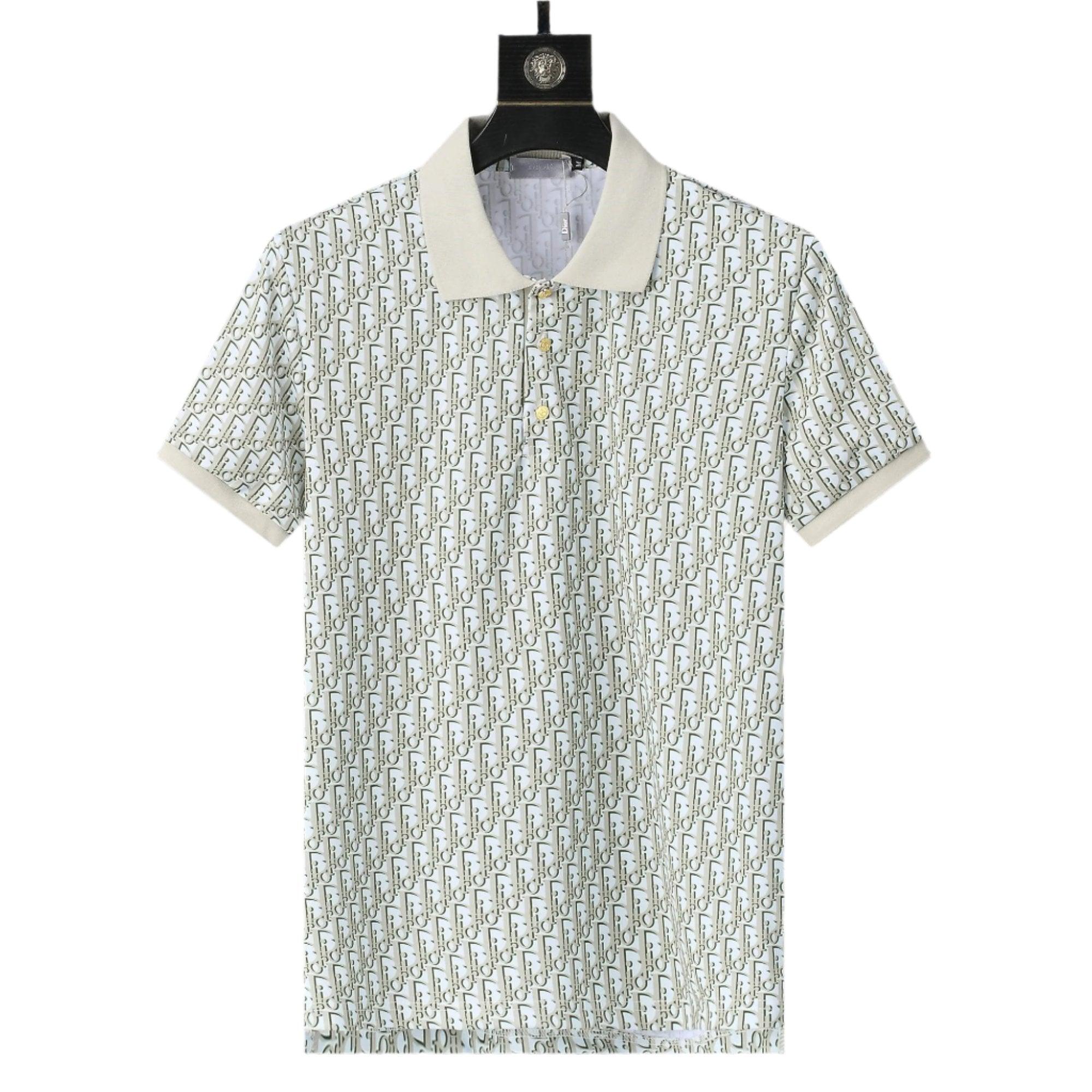 Dior Geometric Green T-Shirt With Collar - Banlieue91