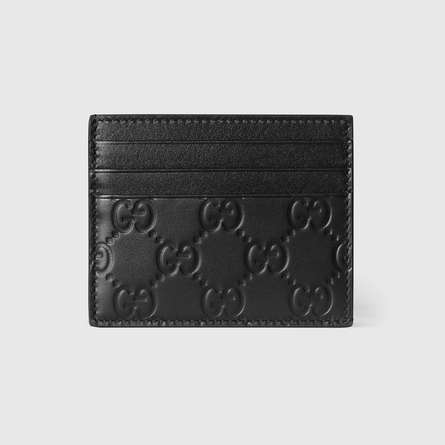 GUCCI Mini Leather Card Holder with Embossed Pattern - Dimensions: 10 x 8 cm - Banlieue91 -