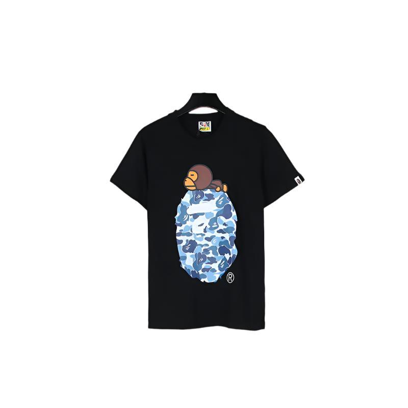 Bathing Ape Black T-Shirt without Collar - Banlieue91