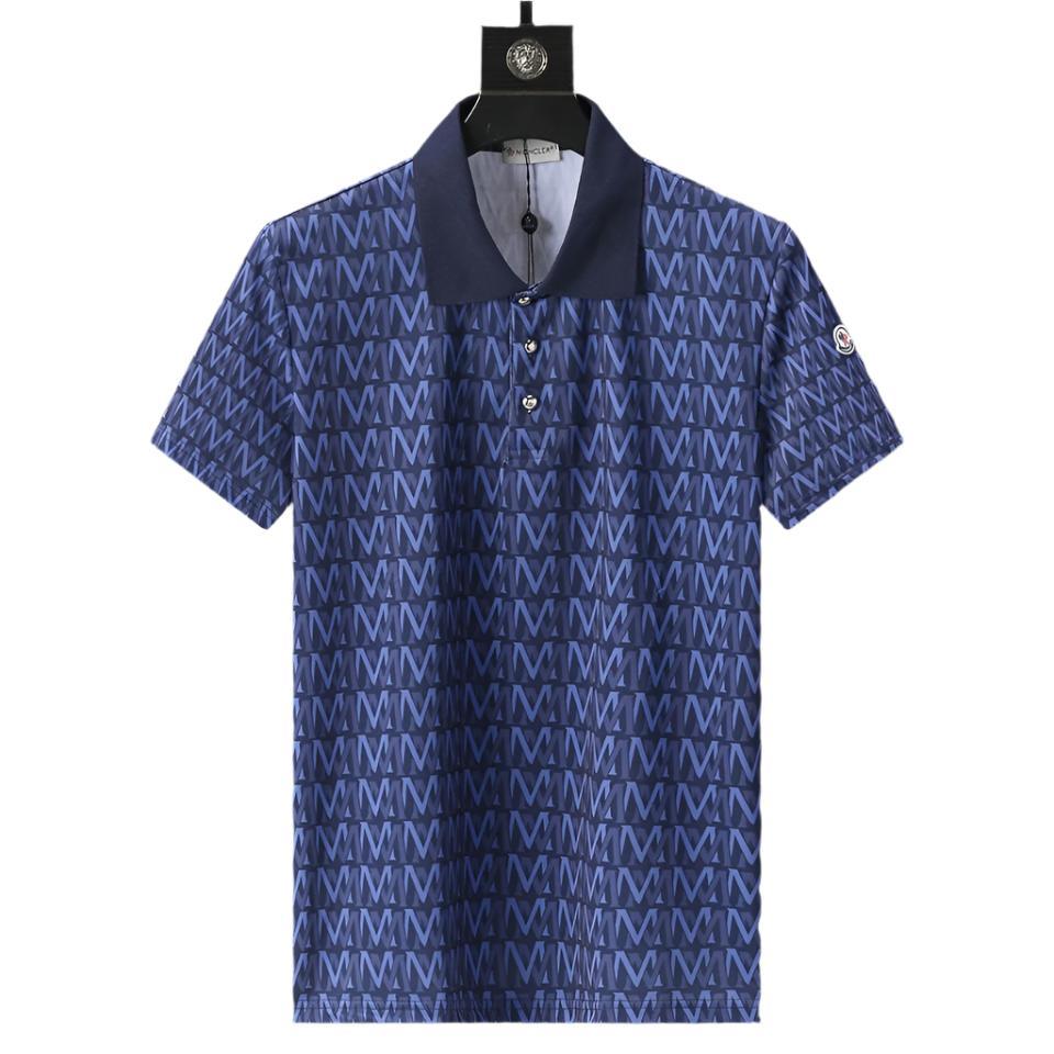 Moncler Blue T-Shirt with Collar - Banlieue91