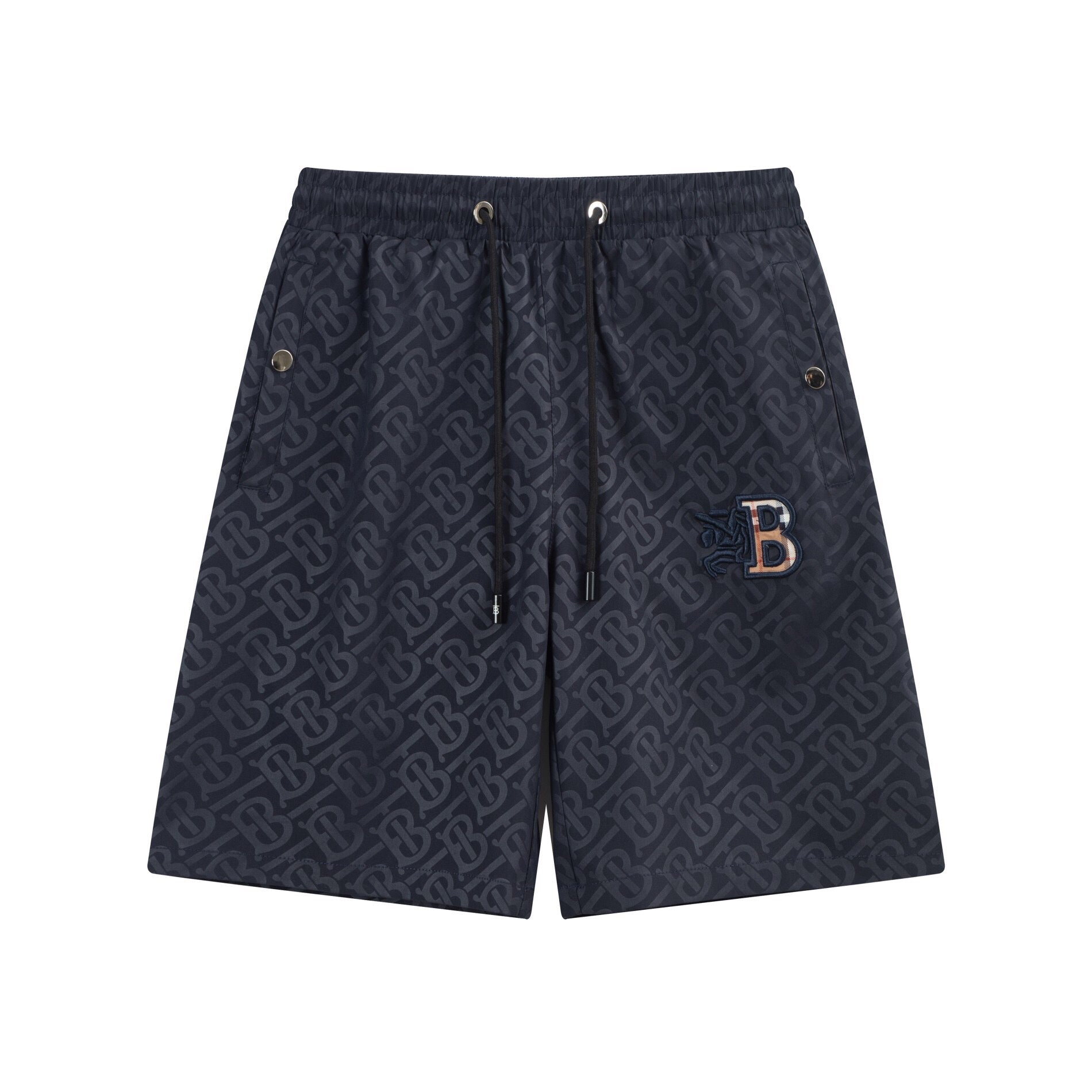 Burberry Men's Striped Cotton Knit Basketball Shorts 'Navy'