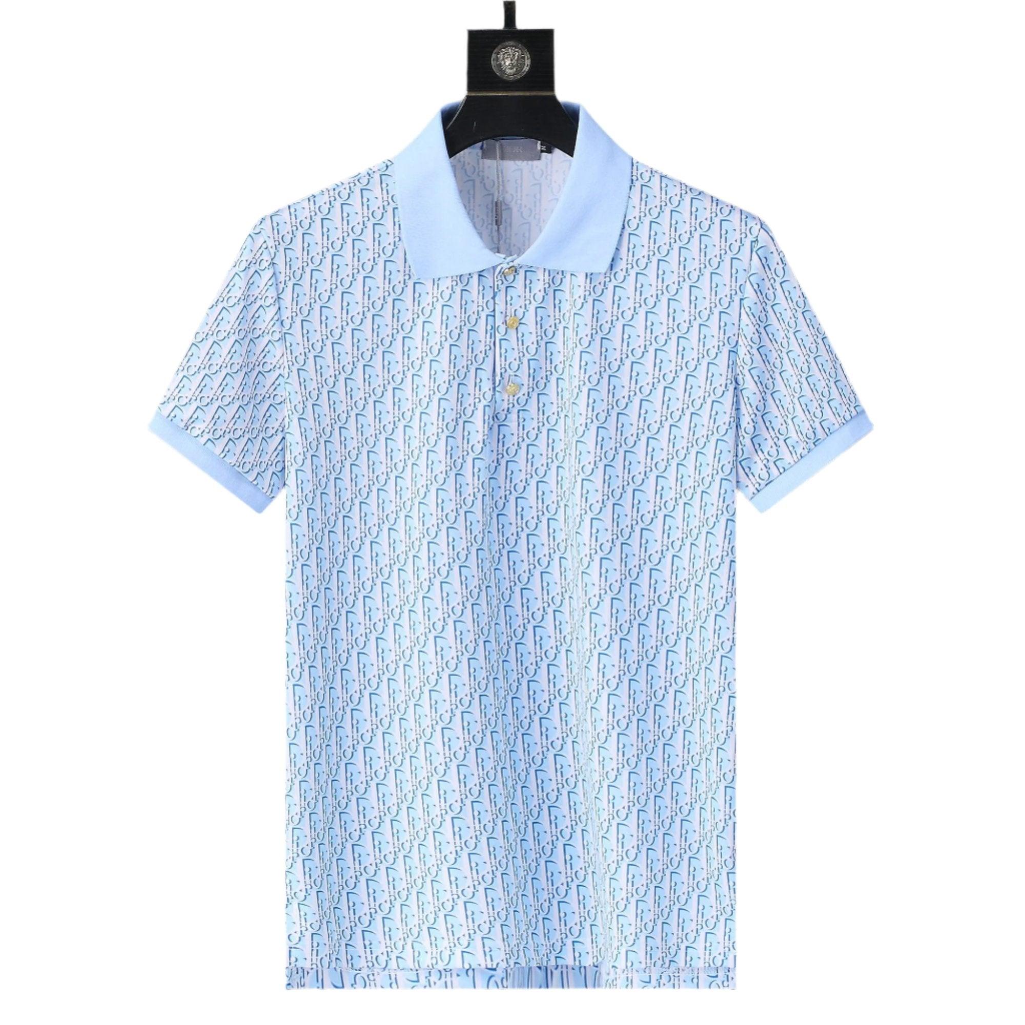 Dior Light Blue T-Shirt With Collar - Banlieue91