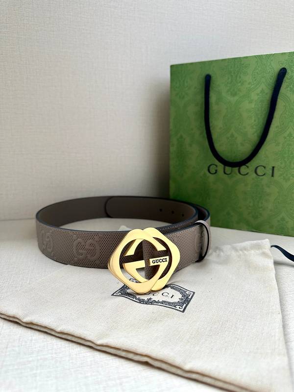 GUCCI Embellished coated-canvas and leather belt 'Dark Grey' - Banlieue91