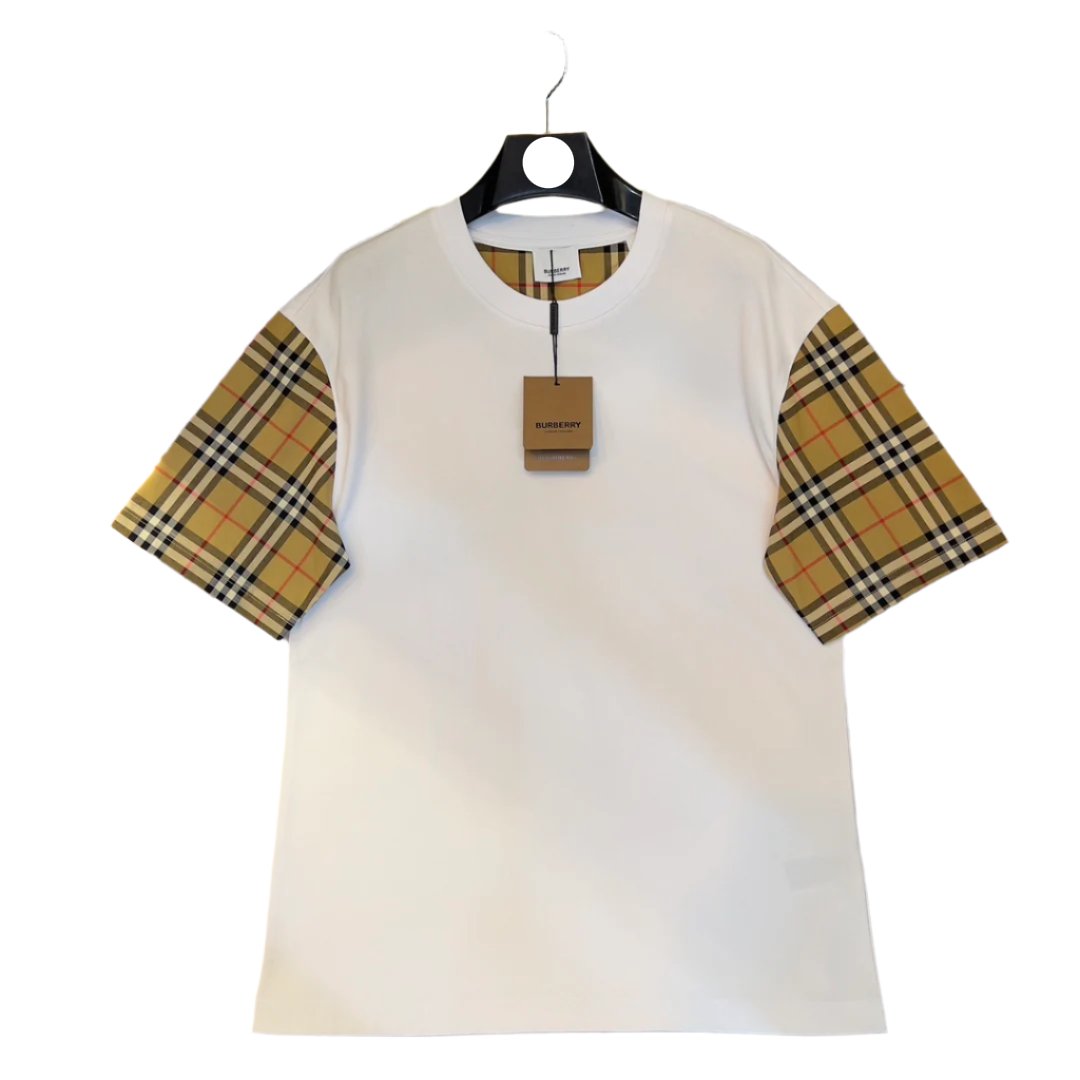 Burberry T-Shirt Without Collar 'White & Beige' - Banlieue91