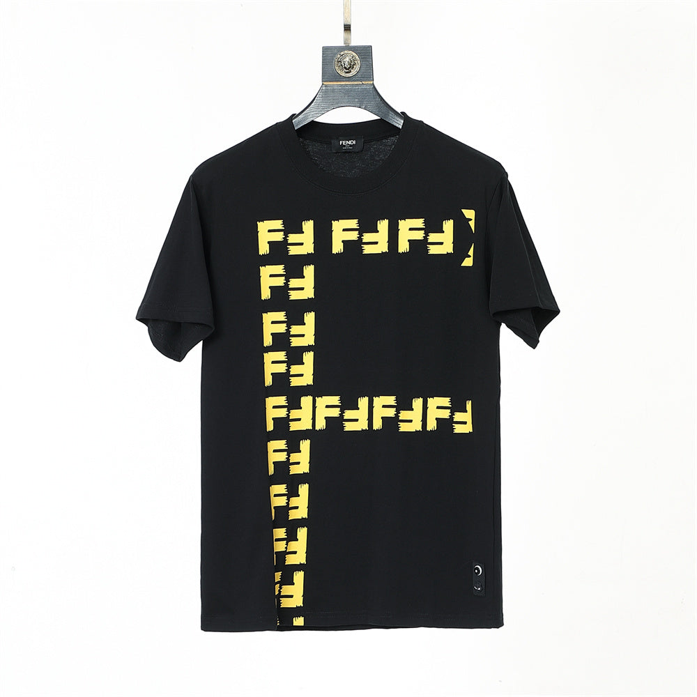 Fendi T-Shirt without Collar 'Black-Yellow' - Banlieue91