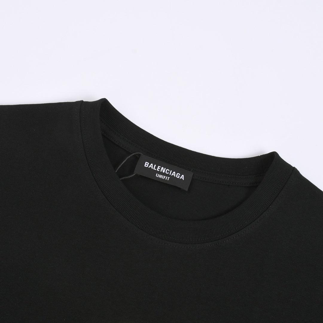 Balenciaga Black & Green T-Shirt Without Collar - Banlieue91