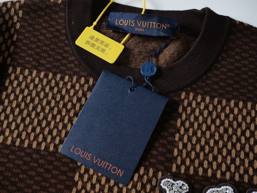 Louis Vuitton Damier T-Shirt Without Collar 'Brown' - Banlieue91