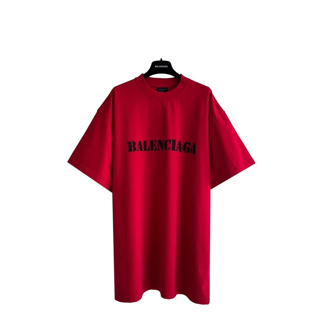 Balenciaga Red T-Shirt Without Collar - Banlieue91