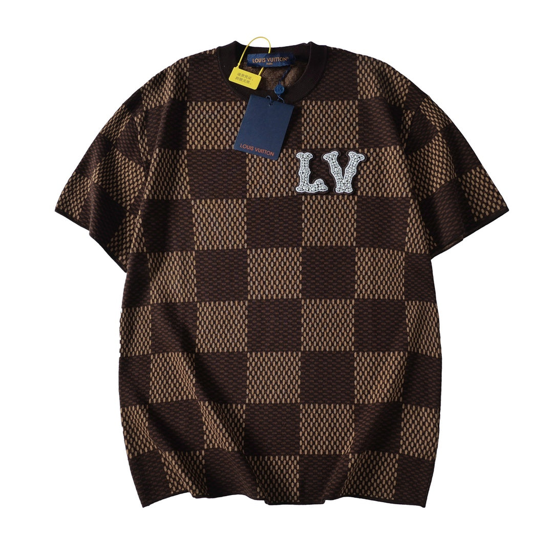 Louis Vuitton Damier T-Shirt Without Collar 'Brown' - Banlieue91