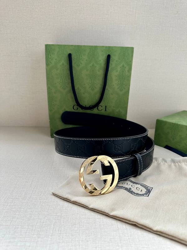 GUCCI Embellished coated-canvas and leather belt 'Black' - Banlieue91