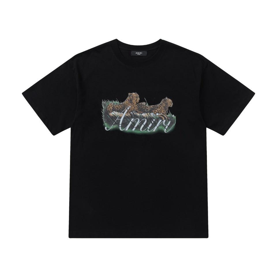 Amiri Tiger Black T-Shirt Without Collar - Banlieue91