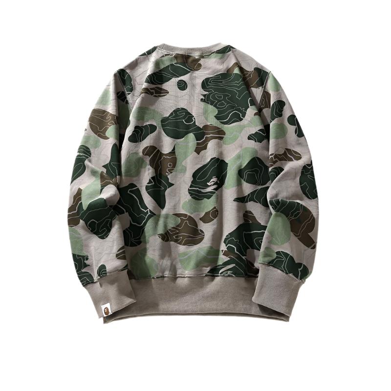 BATHING APE MEN SWEATSHIRT LAYERED CAMO CREWNECK MENS - Banlieue91