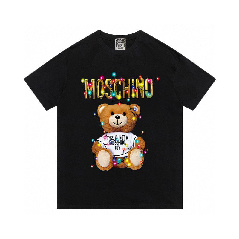 Moschino Christmas Light Teddy Bear T-Shirt Without Collar 'Black' - Banlieue91