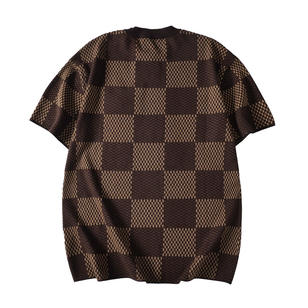 Louis Vuitton Damier T-Shirt Without Collar 'Brown' - Banlieue91