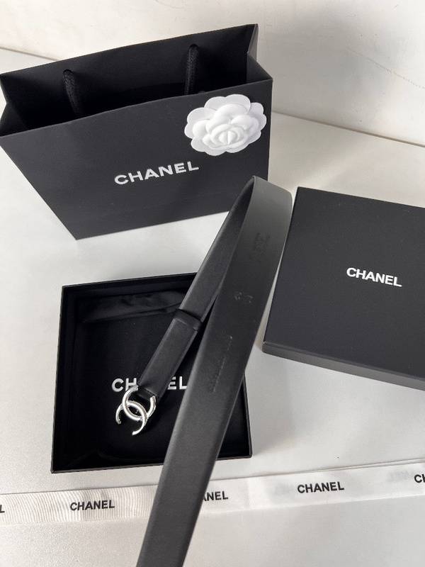 Chanel Leather Women’s Belt 'Black/Nickel' - Banlieue91