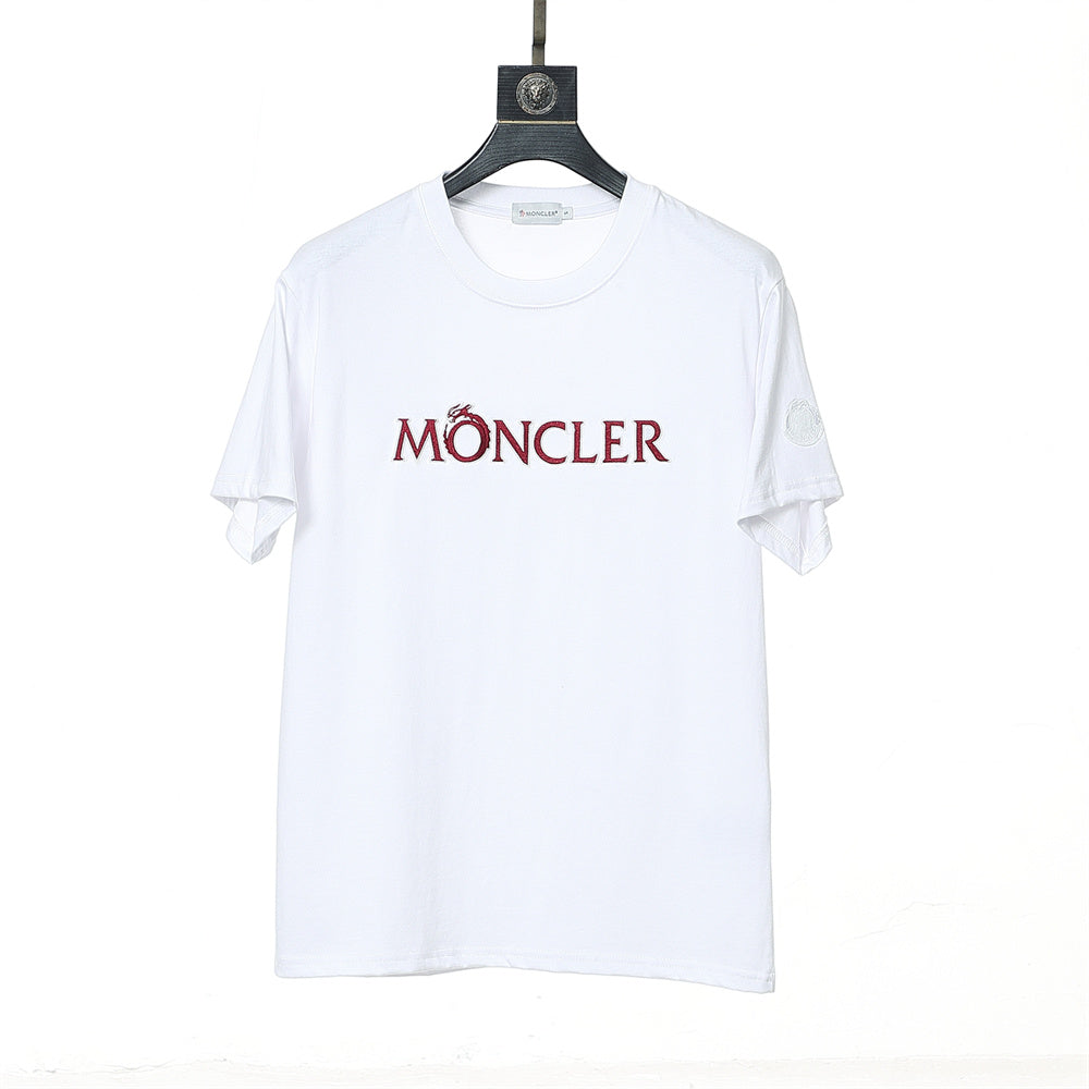 Moncler T-Shirt Without Collar 'White-Red' - Banlieue91