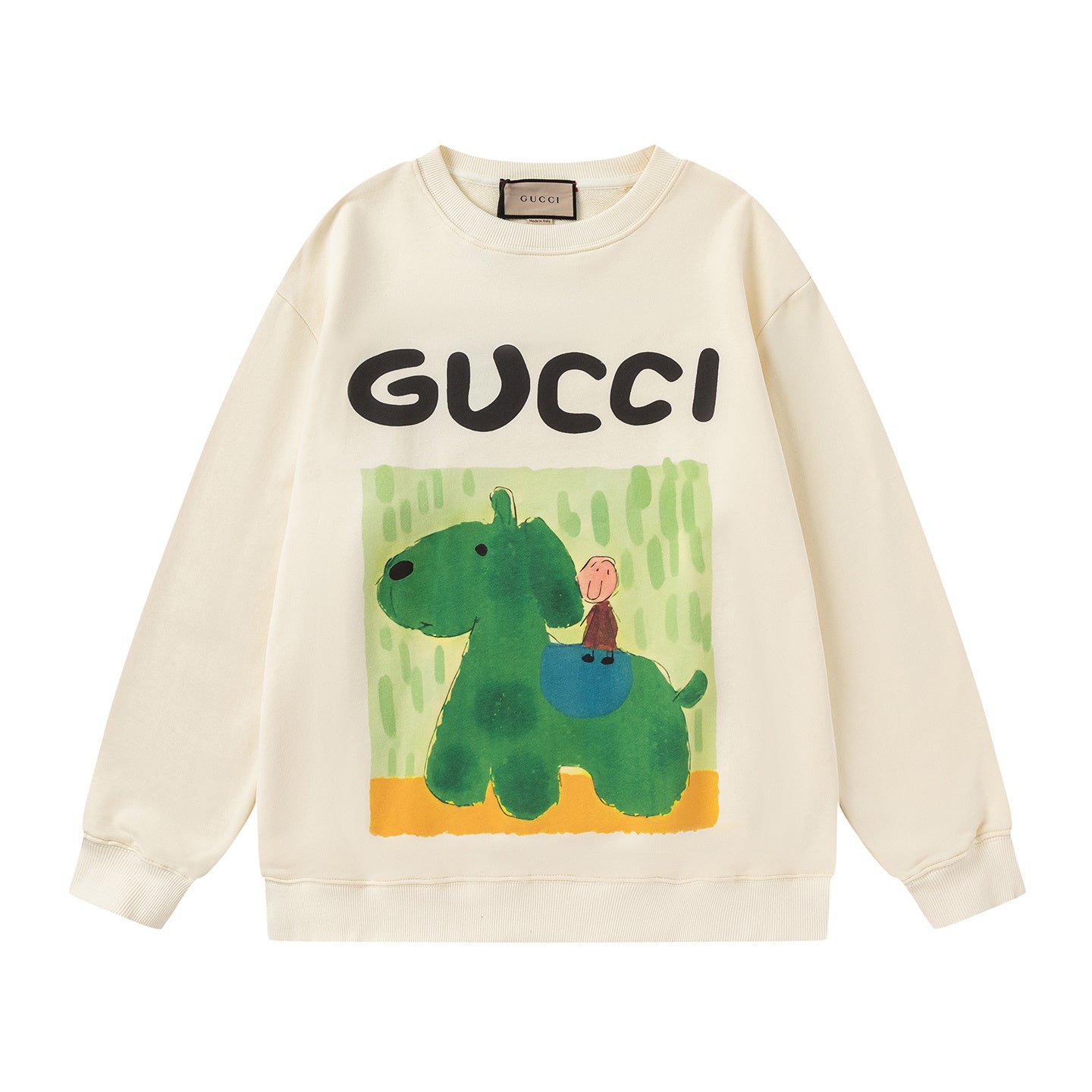 GUCCI Beige Cotton Jersey Sweatshirt New & Authentic