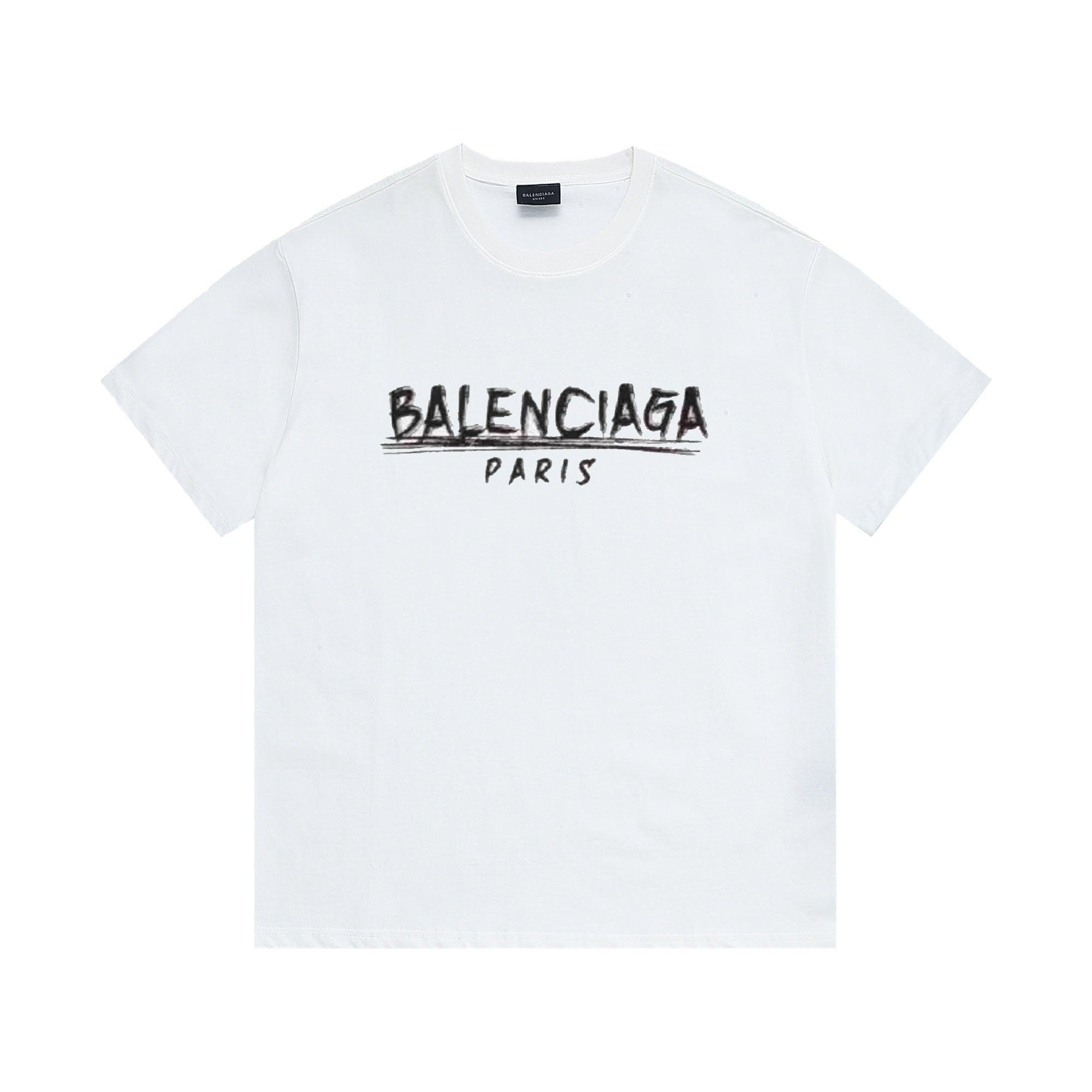 Balenciaga White T-Shirt Without Collar - Banlieue91