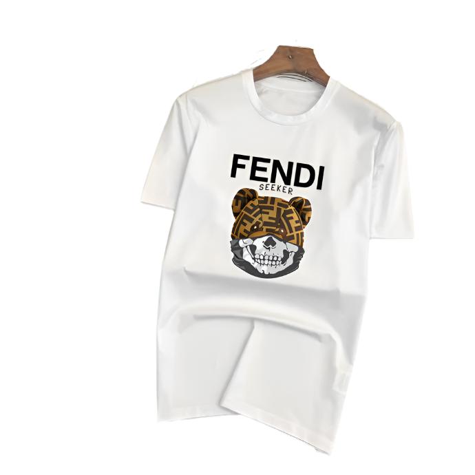 Fendi T-Shirt Head Bear without Collar 'White' - Banlieue91