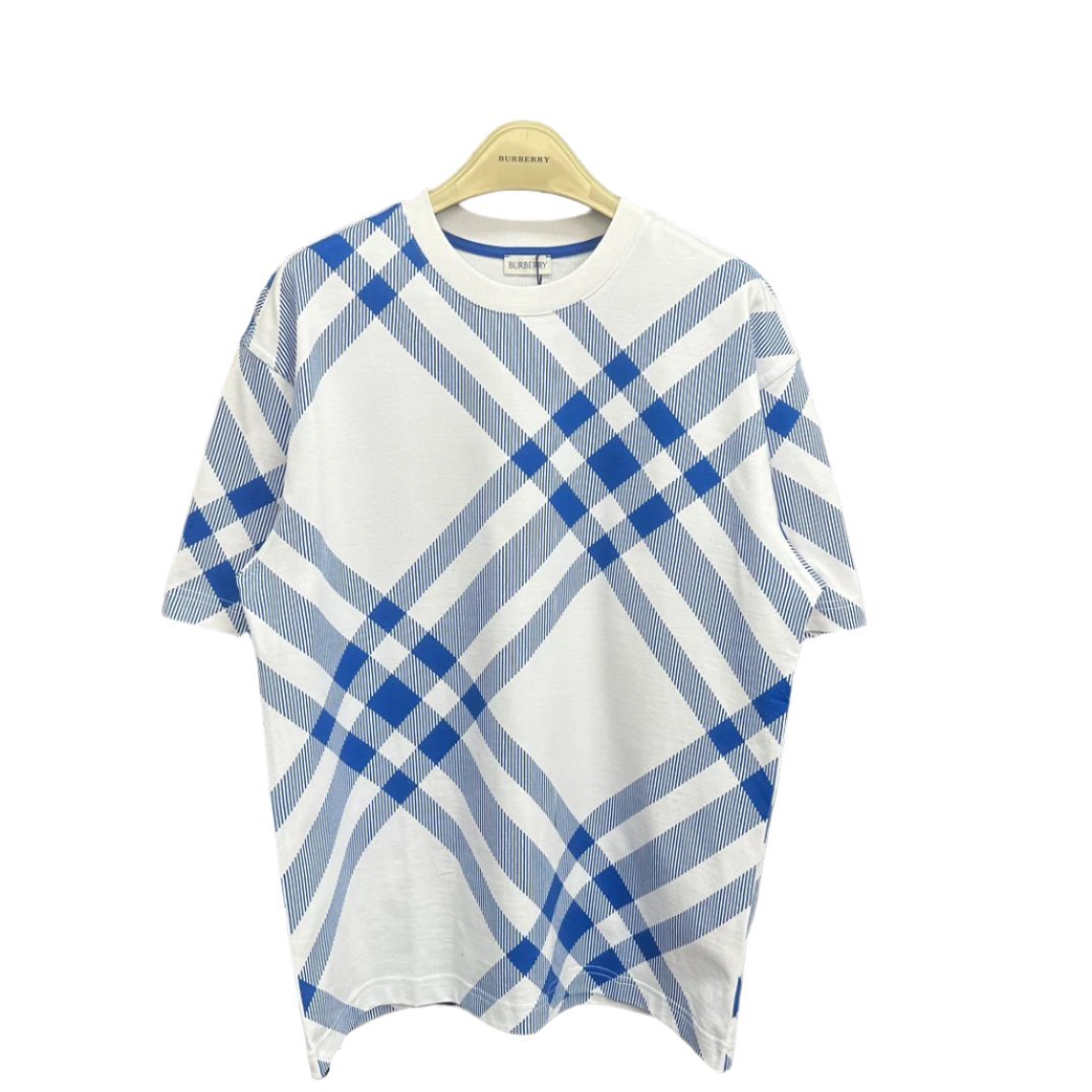 Burberry T-Shirt Without Collar 'Blue & White' - Banlieue91