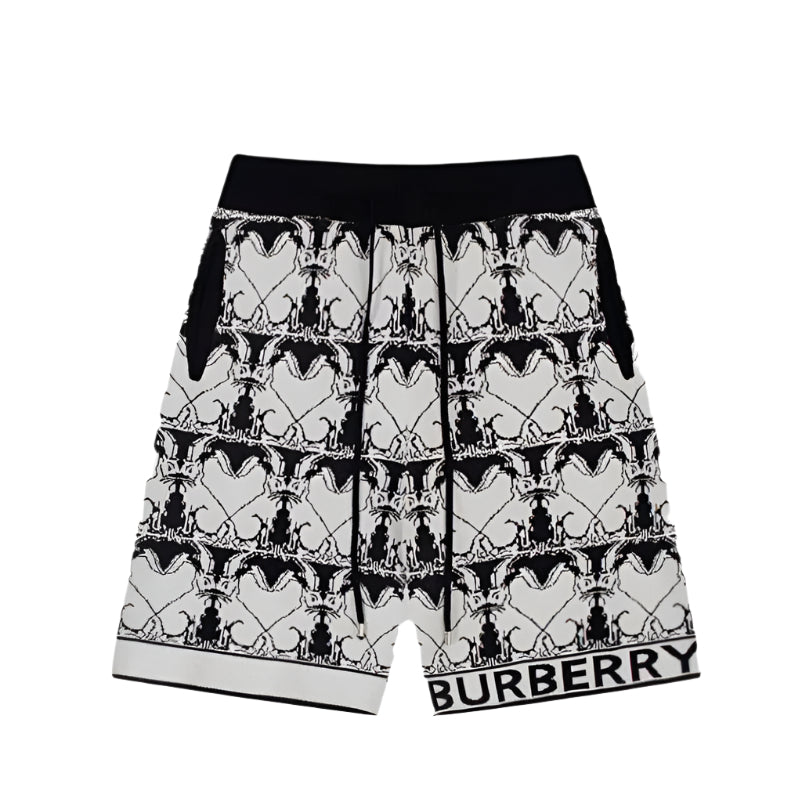 Burberry Men's Striped Cotton Knit Basketball Shorts 'Black/White' - Banlieue91